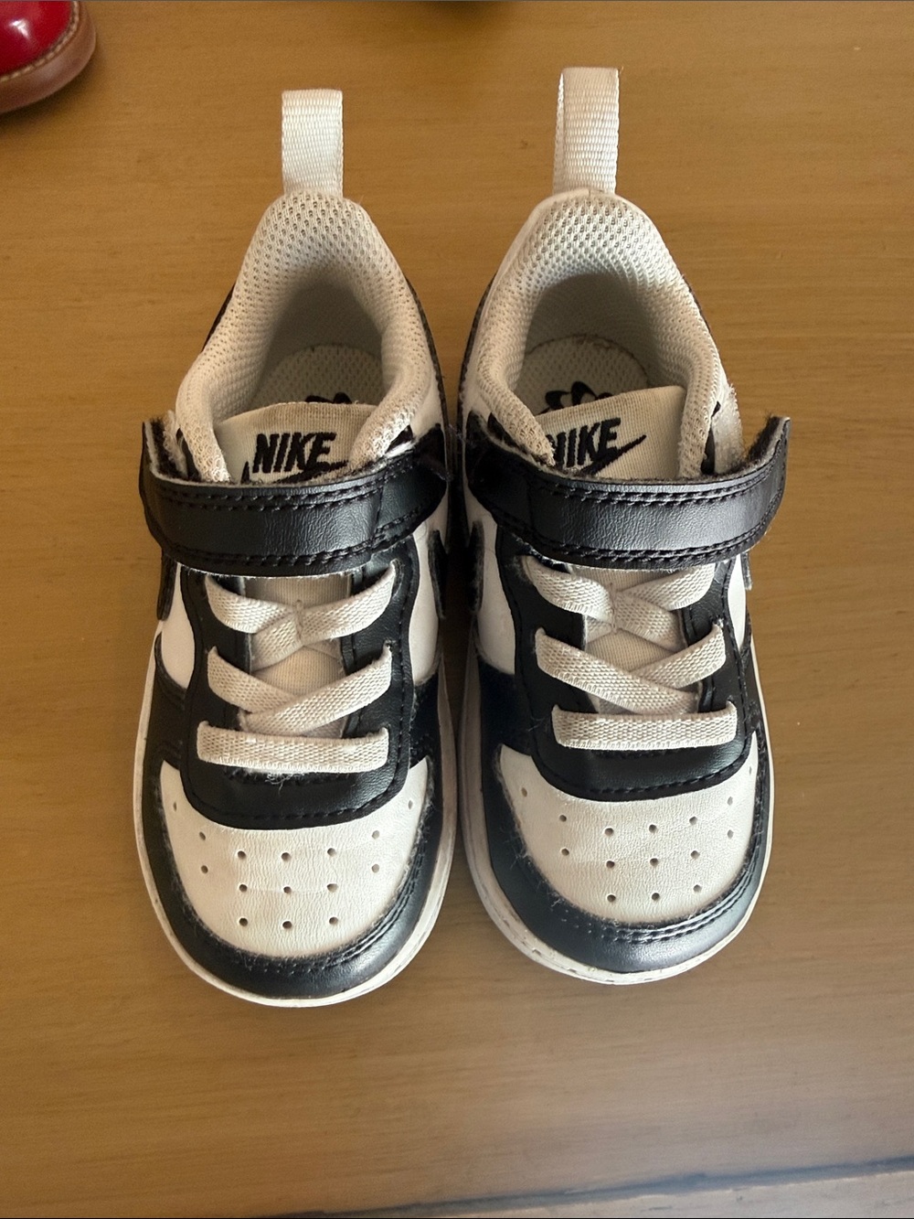 Nike Kids Black and White Velcro Athletic Sneakers
